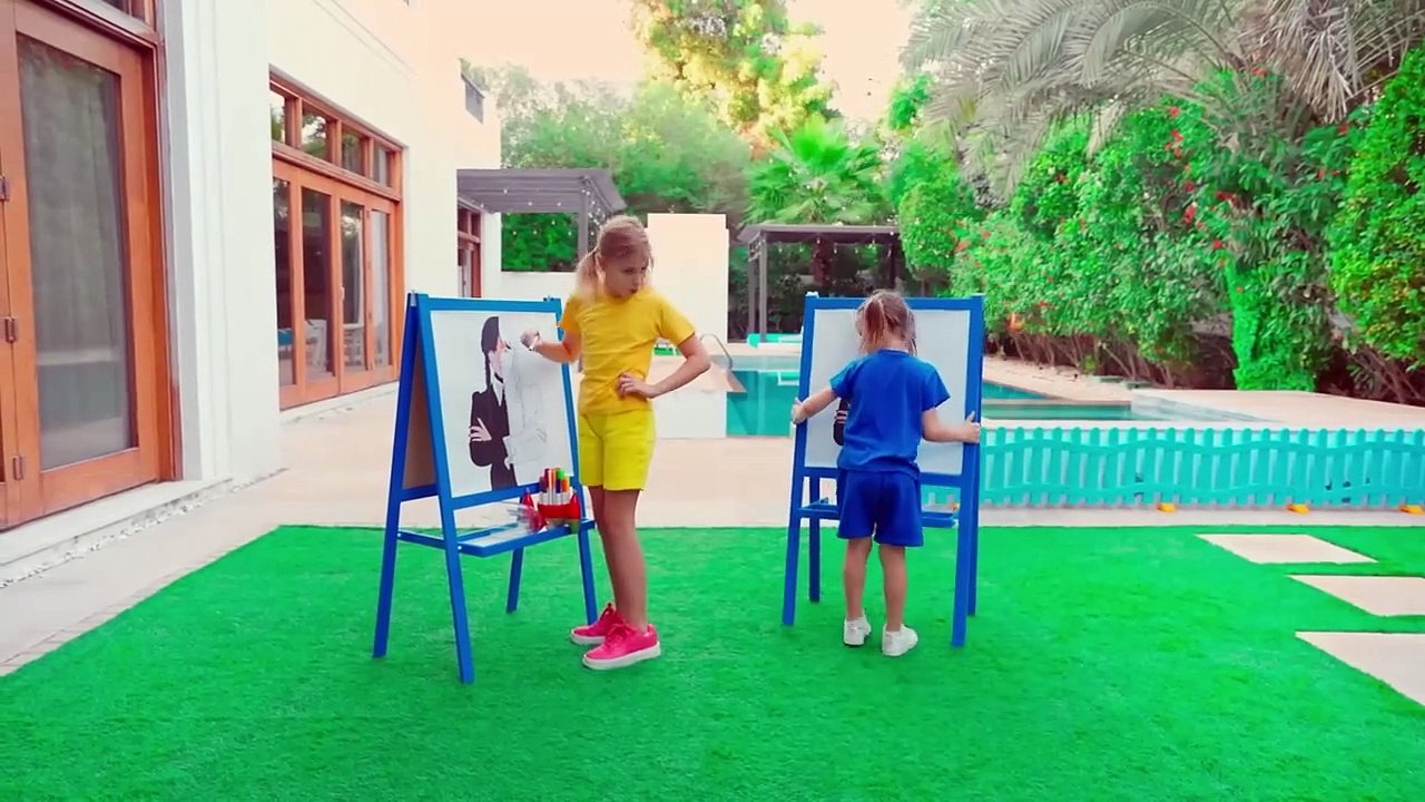 Five Kids Copying each other Challenge 24 hours with Stephi video