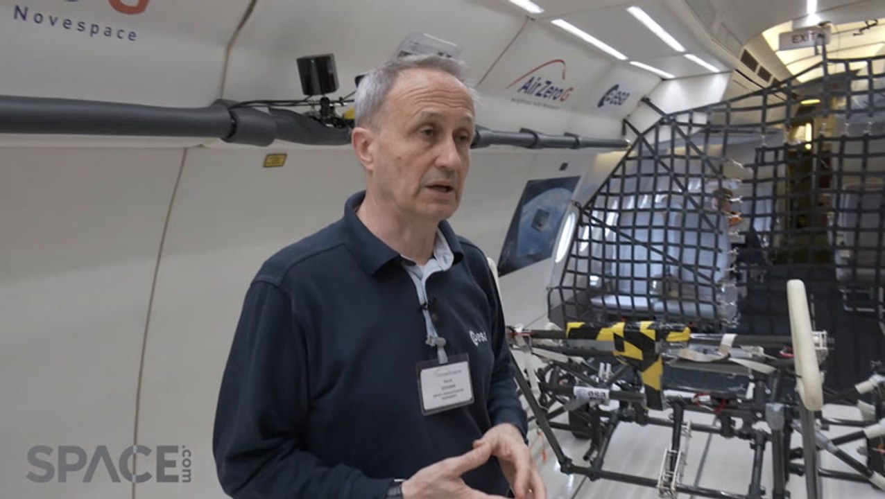 Astronaut Testing Lunar Wheelbarrow In MoonLike Gravity On Parabolic