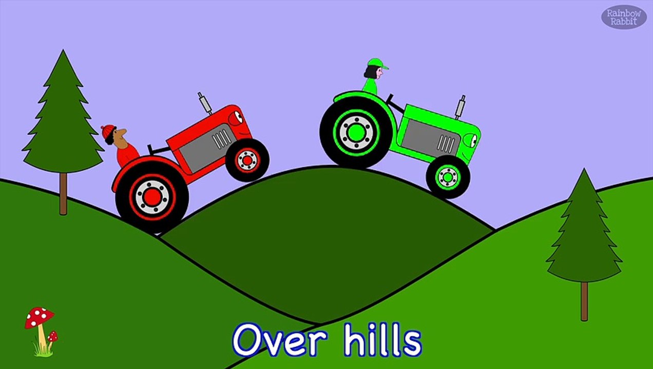 Four Tractors NURSERY RHYME Rainbow Rabbit rainbowrabbitsongs