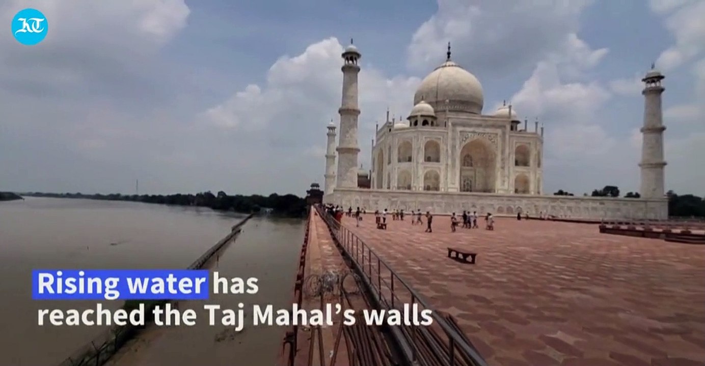 Floodwater reaches Taj Mahal as heavy rain hits Northern India video