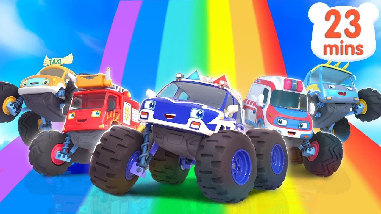 Five Monster Trucks Song _ Cars for Kids _ Car Cartoon _ Kids Songs