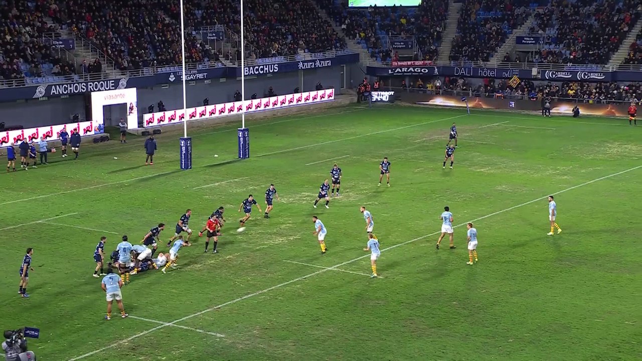 TOP 14 Essai de Jake McINTYRE (USAP) USA Perpignan Aviron