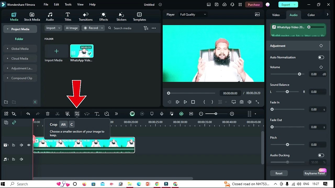 filmora mein video crop kaise karehow to crop video in filmora 13AI