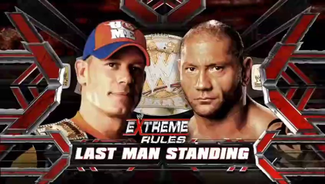 WWE Extreme Rules 2010 Batista vs John Cena (Last Man Standing Match