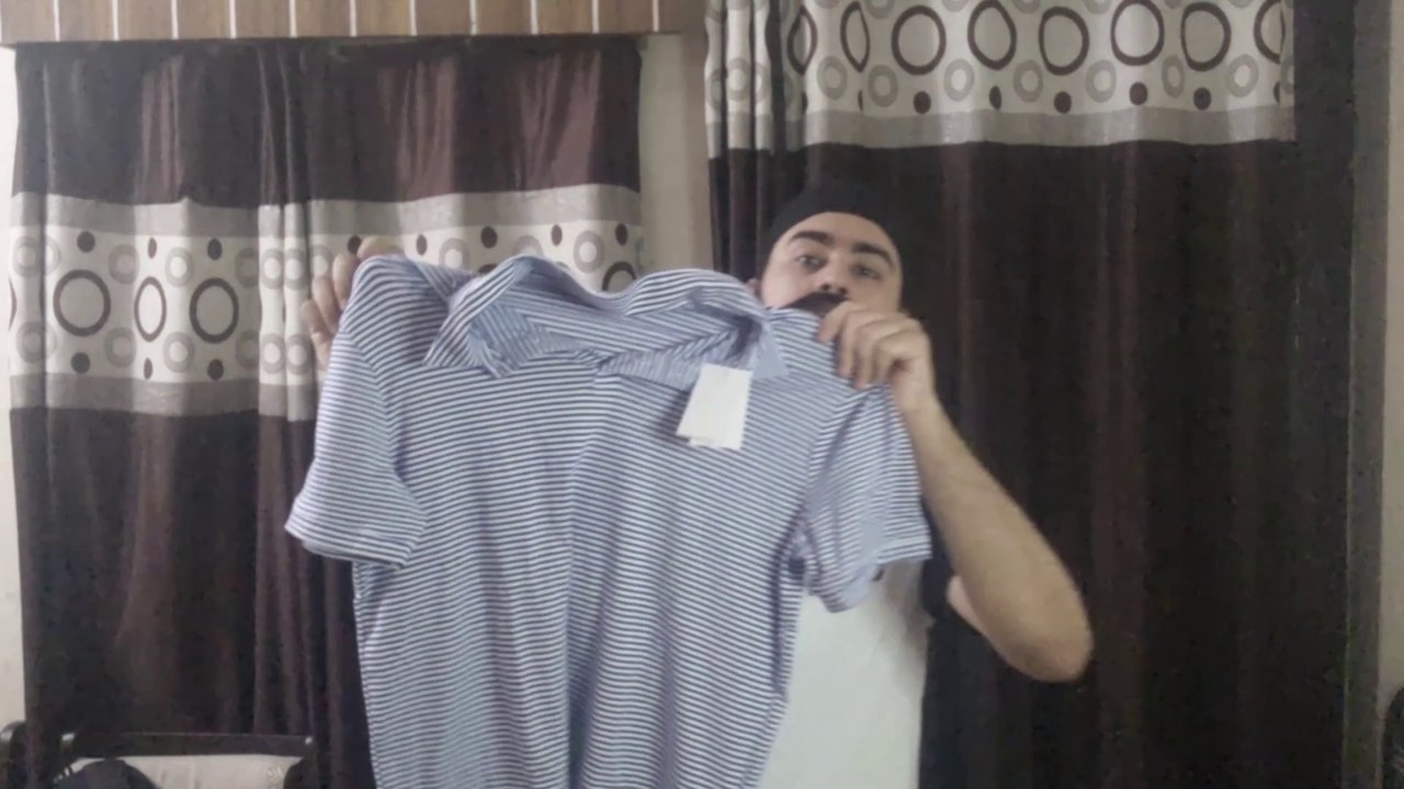 H&M Slim Fit Polo shirt Blue/White striped Review & Styling video