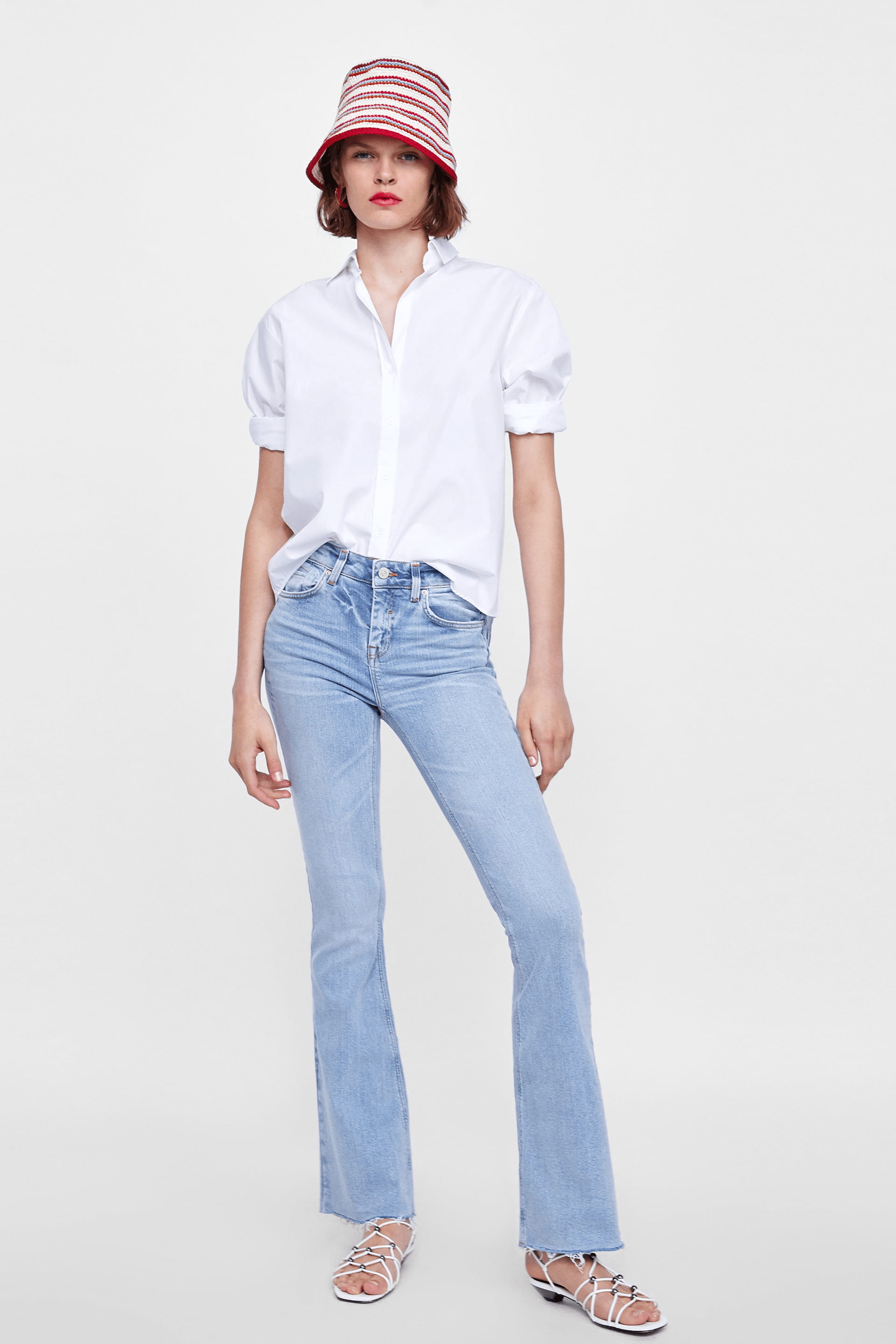 Zara + Super Flare Bleached Jeans