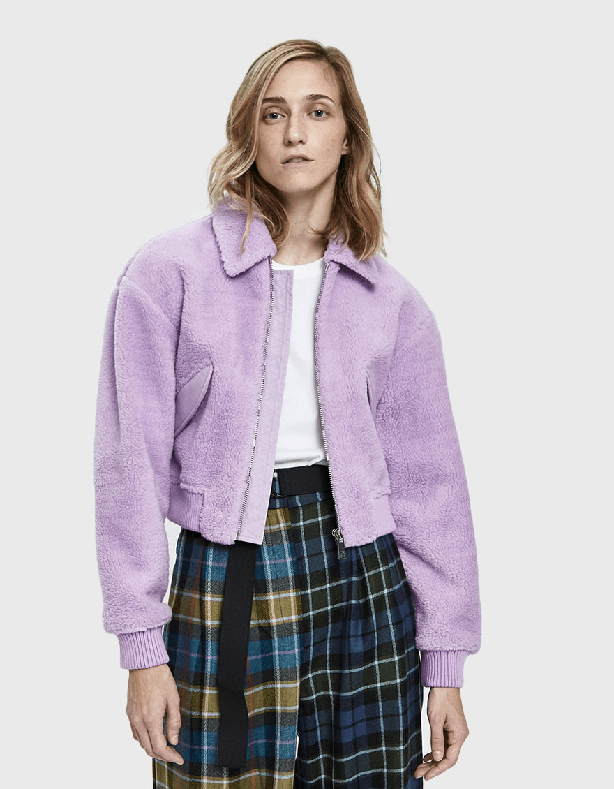 Tibi + Faux Shearling Gus Cropped Jacket