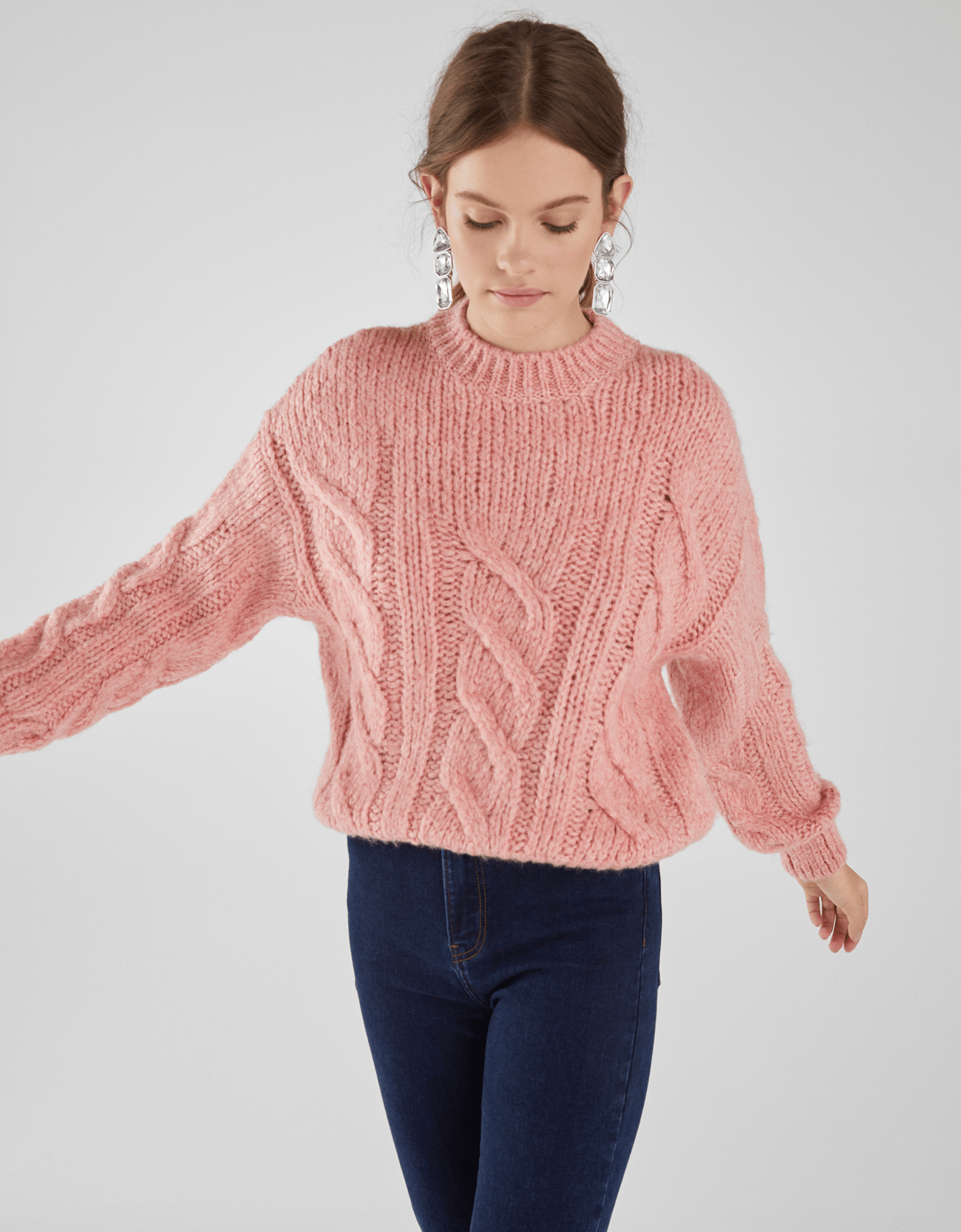 Bershka + Cable Knit Sweater