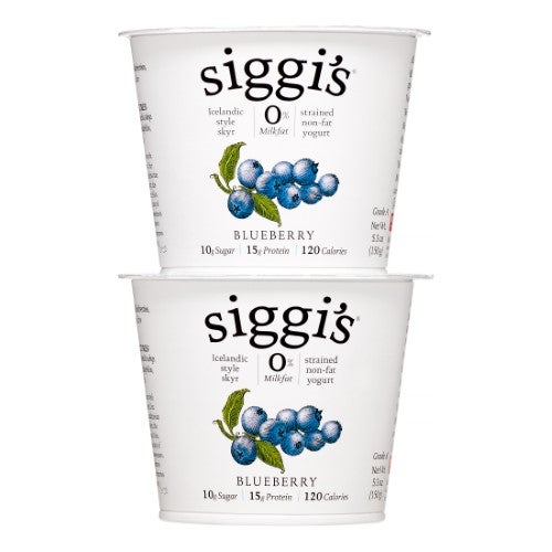 Siggi’s + Siggi's Skyr Nonfat Strained Yogurt, Blueberry, 5.3 Oz (Pack