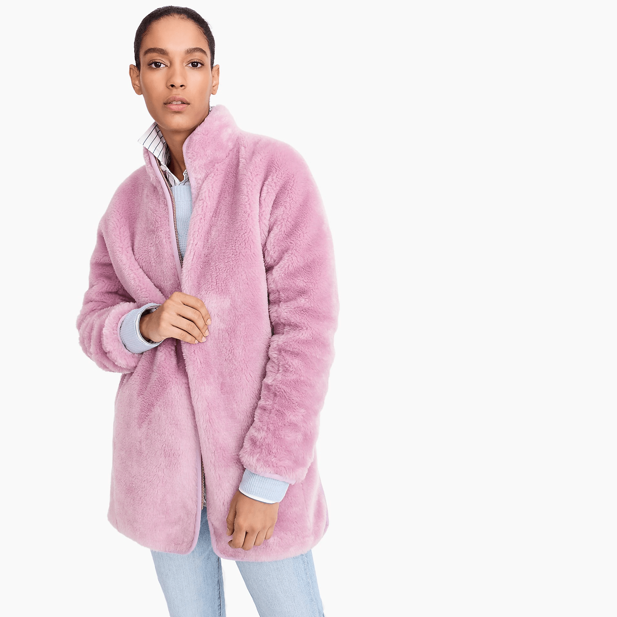 J.Crew + Zipup Teddy Coat