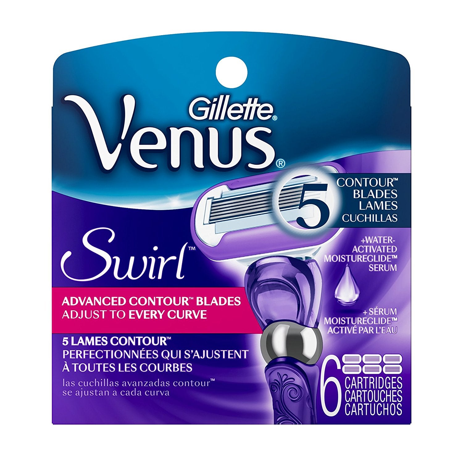 Gillette + Gillette Venus Women's Swirl 5 Contour Blade Razor Refills