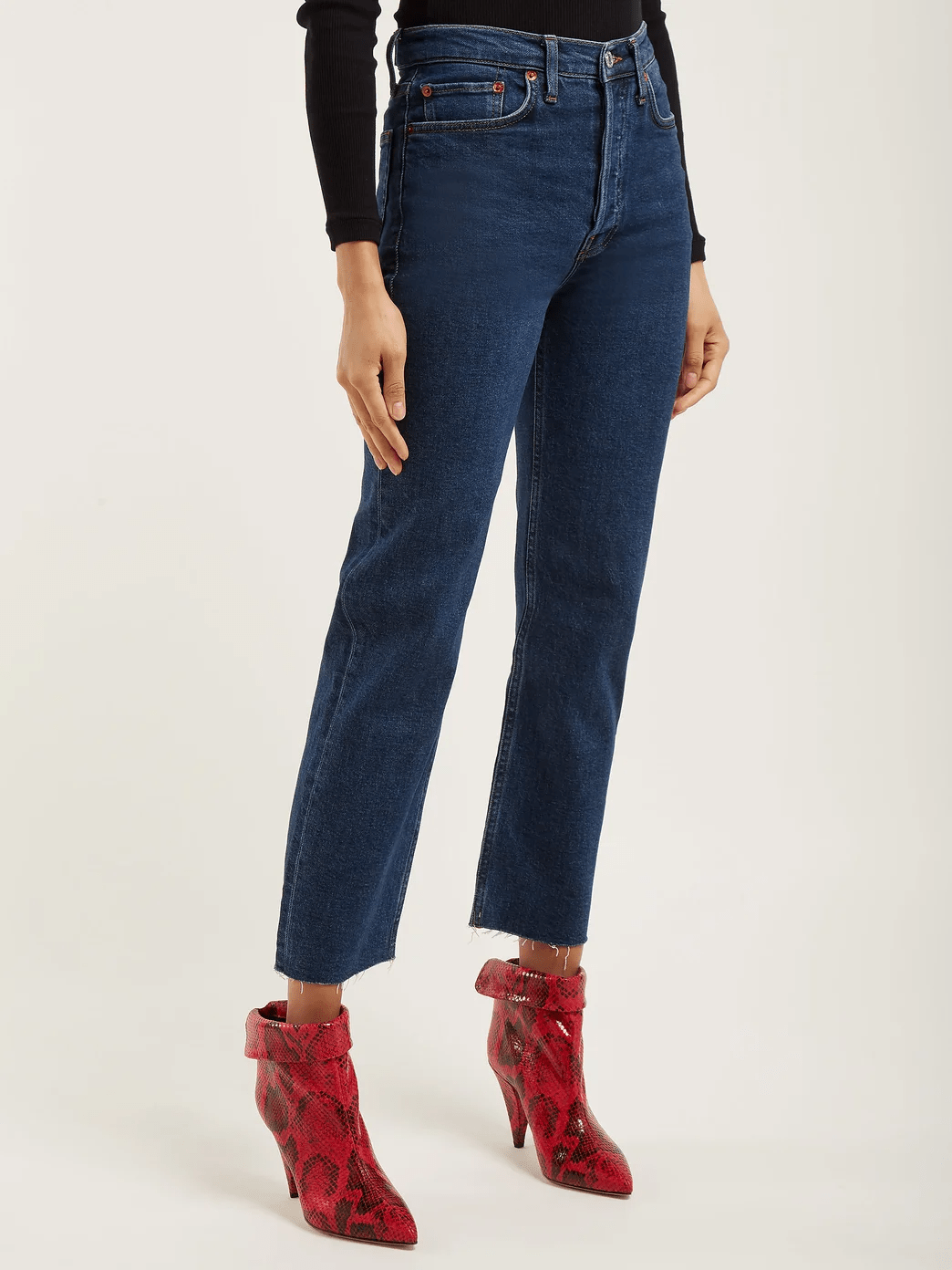 Redone + Stove Pipe HighRise StraightLeg Jeans