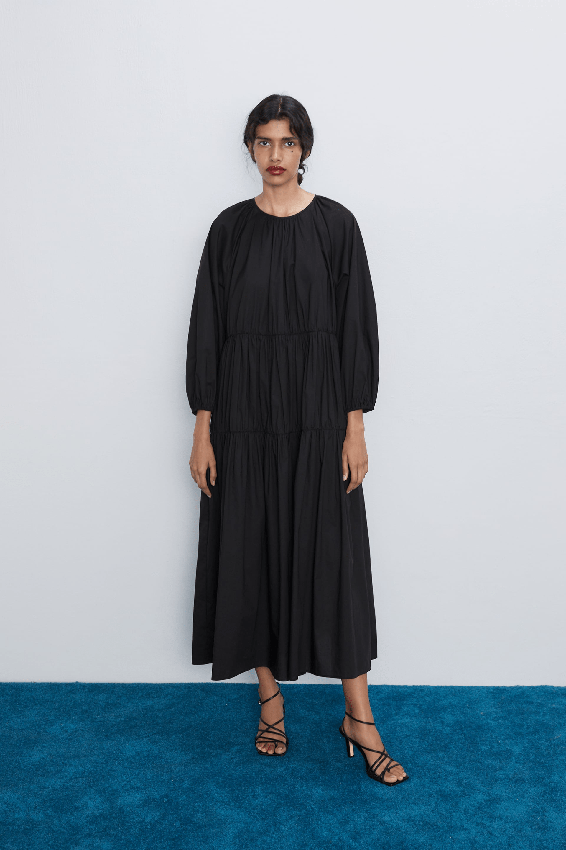 Zara + Poplin Midi Dress