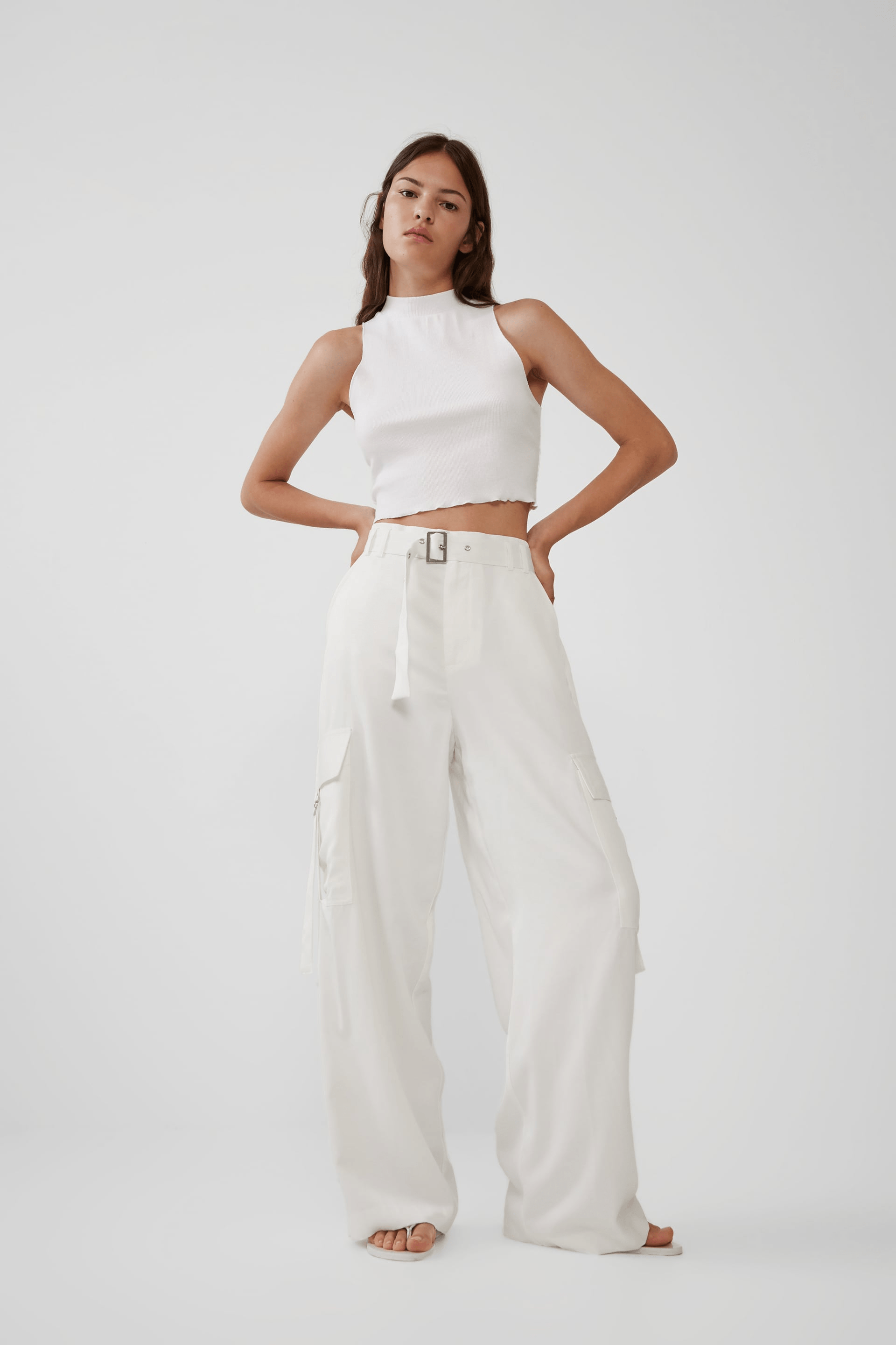 Zara + Satin Cargo Pants