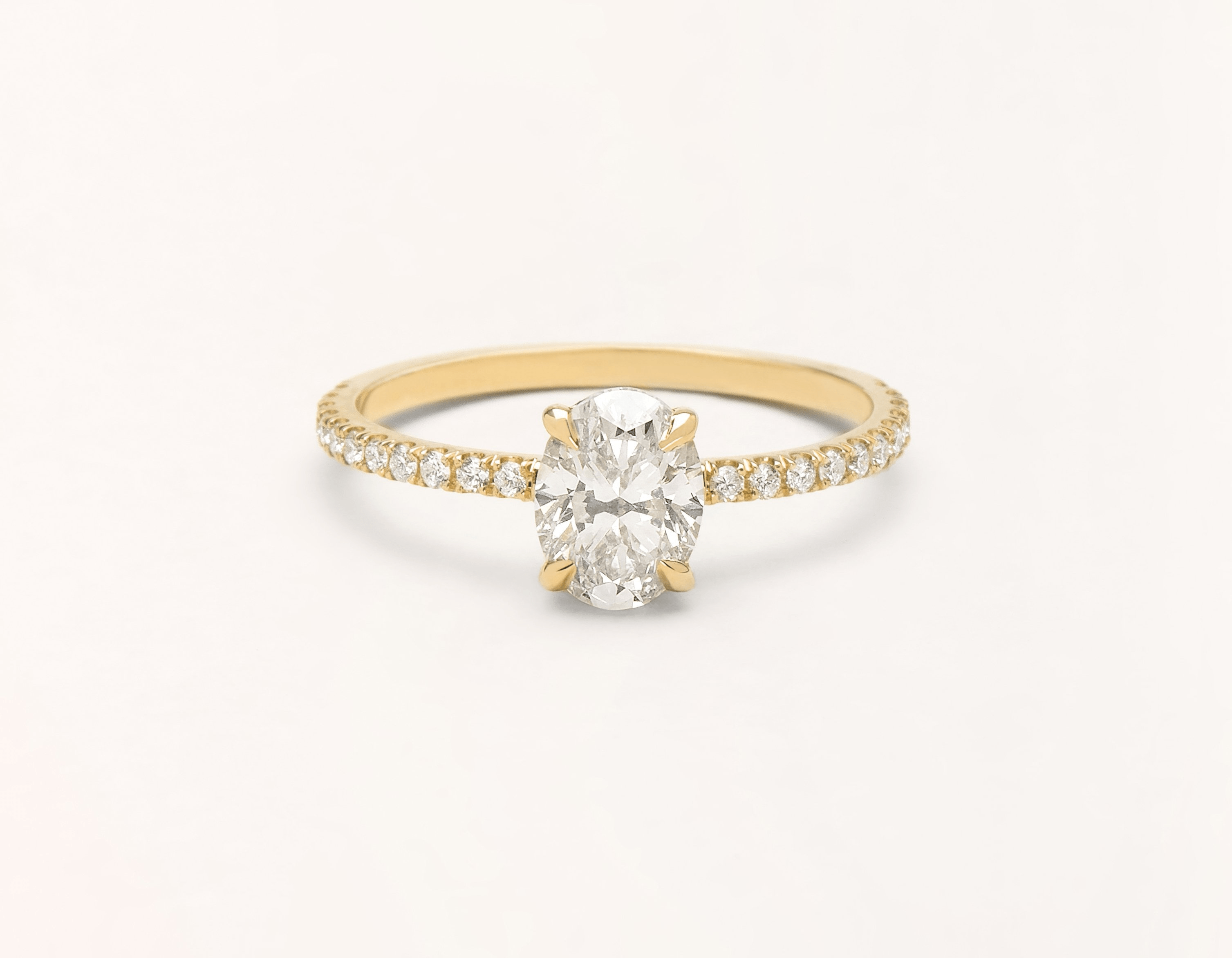 Vrai & Oro + The Oval Diamond Pavé Engagement Ring