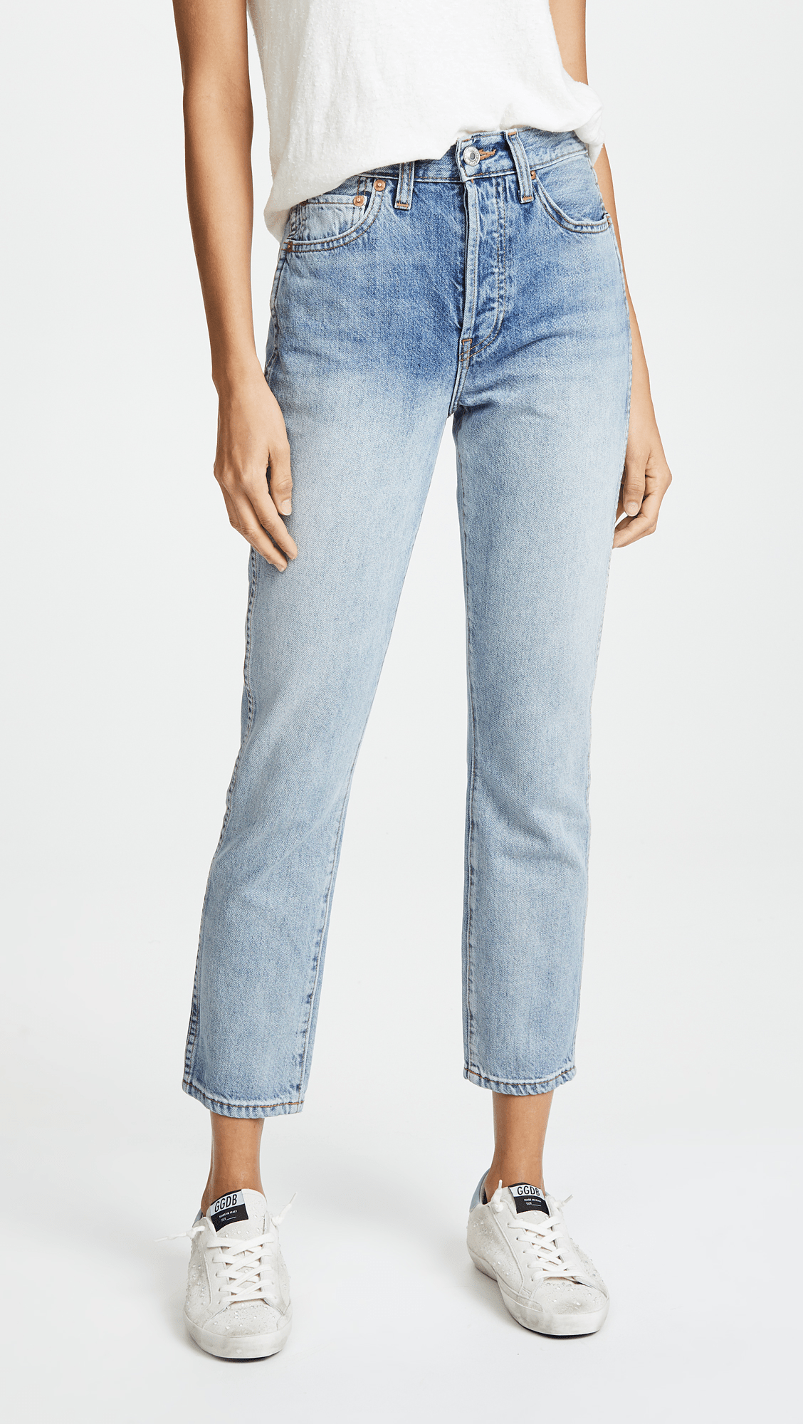 RE/DONE + Double Needle Crop Jeans