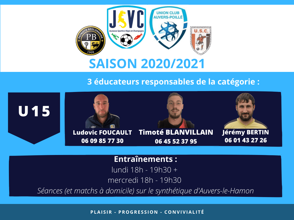Actualité Éducateurs U15 club Football Entente Jeunesse Sportive