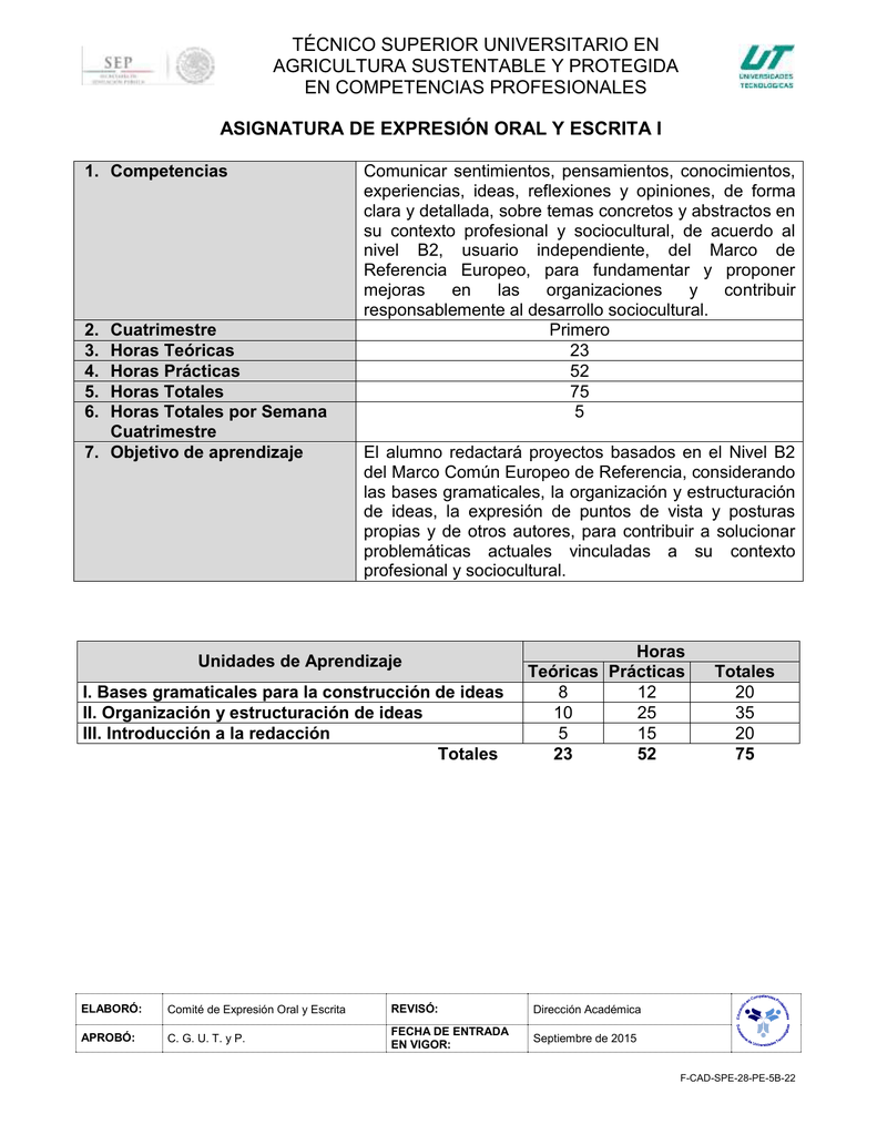 7. ExpresiÃ³n Oral y Escrita I Universidad Tecnológica del Mayab