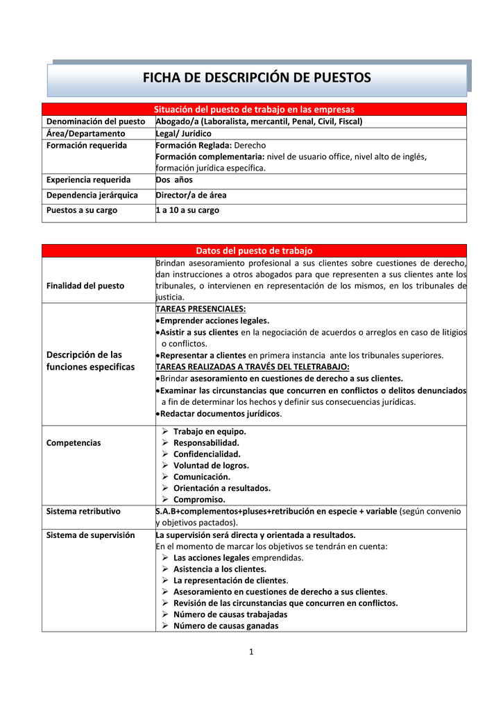 Abogado/a (Laboralista, mercantil, Penal, Civil, Fiscal)