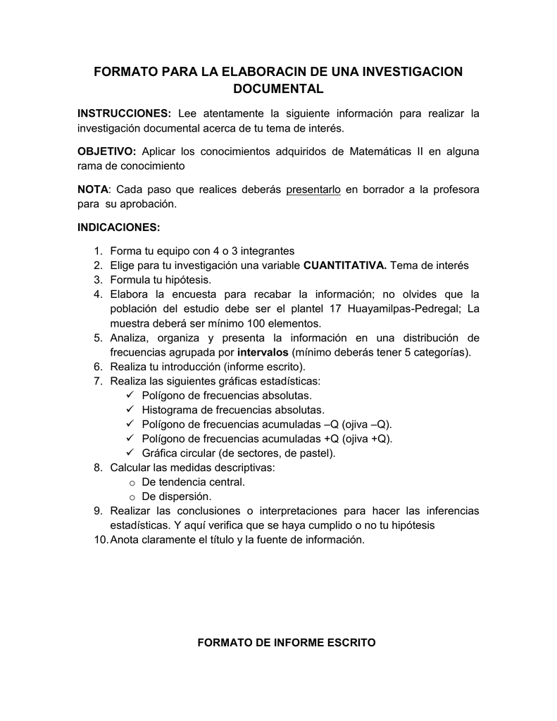 Como Hacer Un Reporte De Investigacion Documental Fácil de Hacer