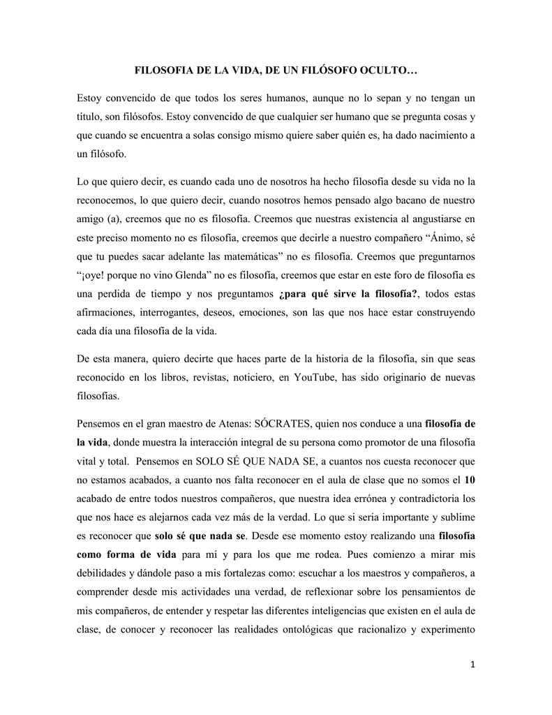 ensayo sobre la filosofia una forma de vida 2013