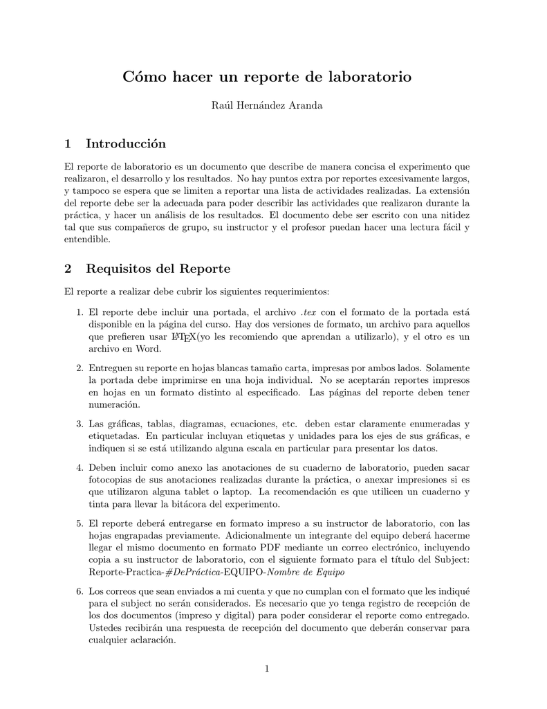 Cómo hacer un reporte de laboratorio