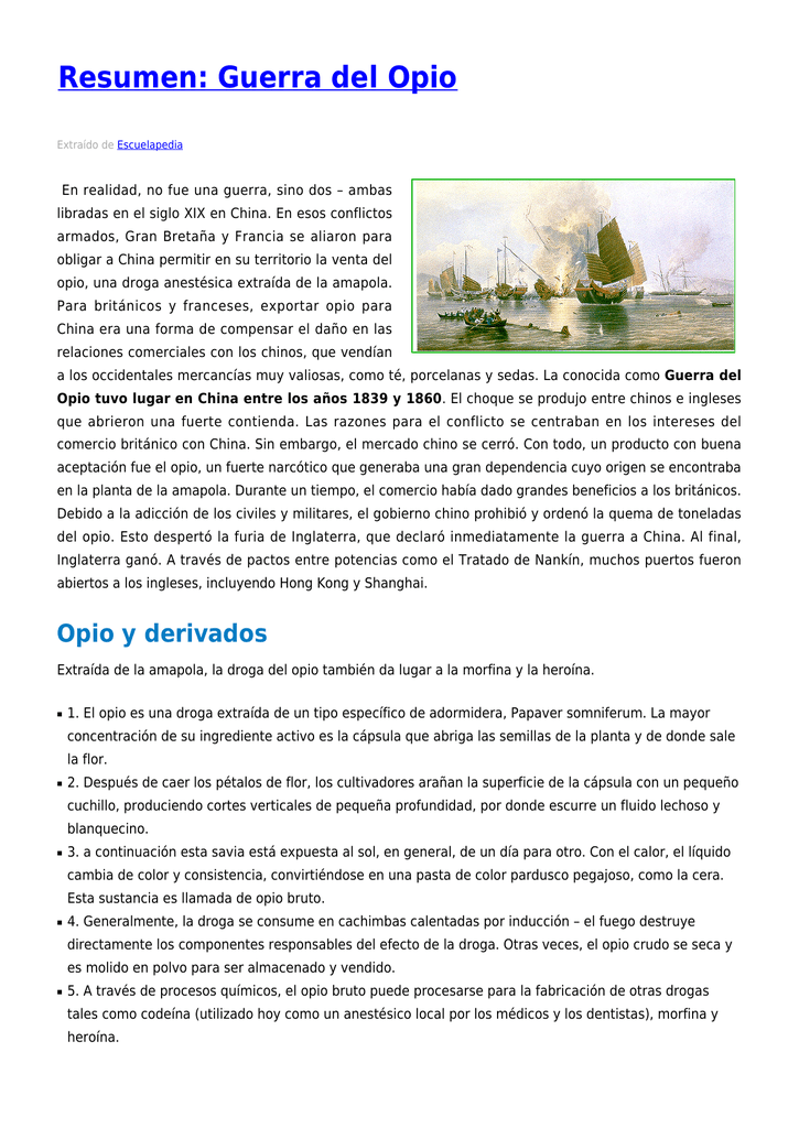 Resumen Guerra del Opio