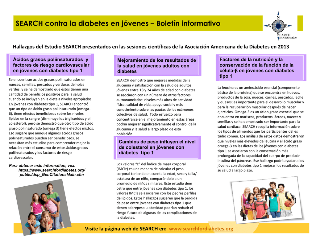 SEARCH contra la diabetes en jóvenes Boletín informativo