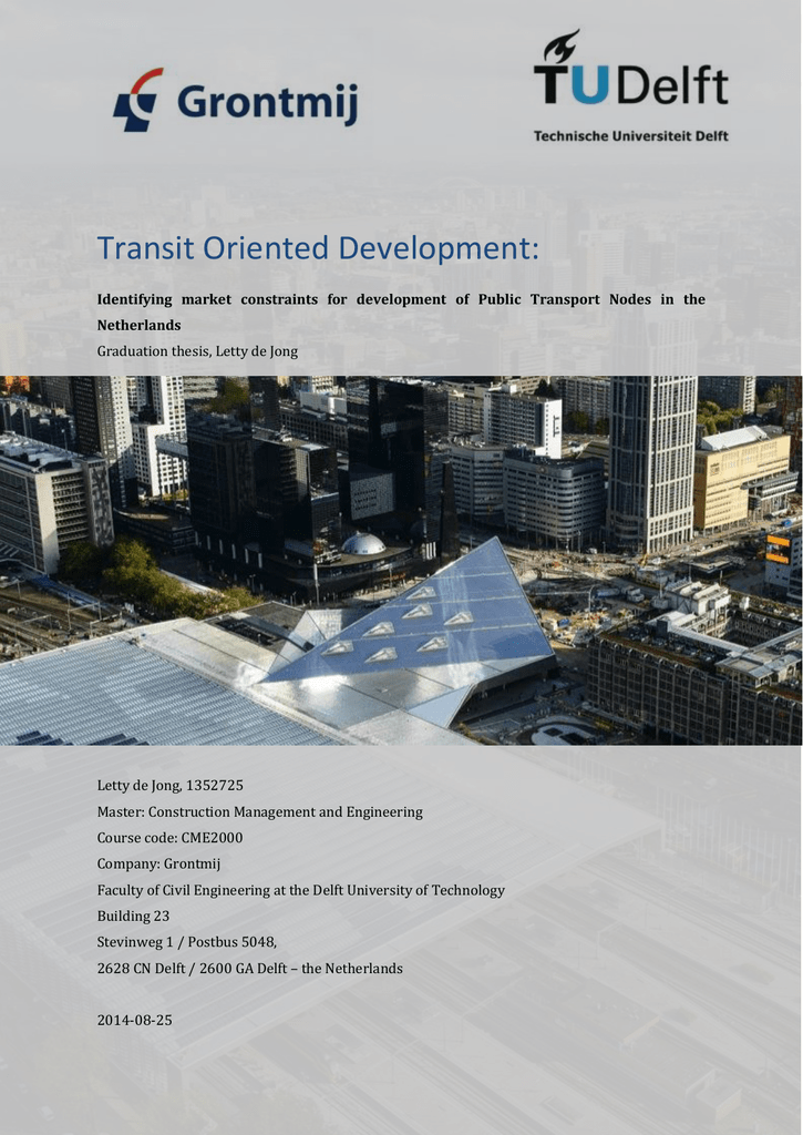 Transit Oriented Development Tu Delft Institutional Repository