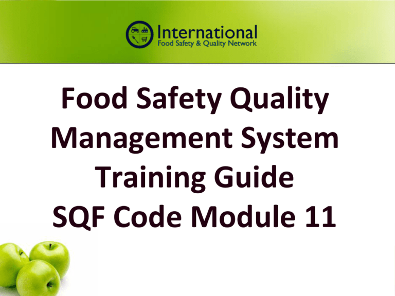Introduction to SQF International Food Safety and Quality Network