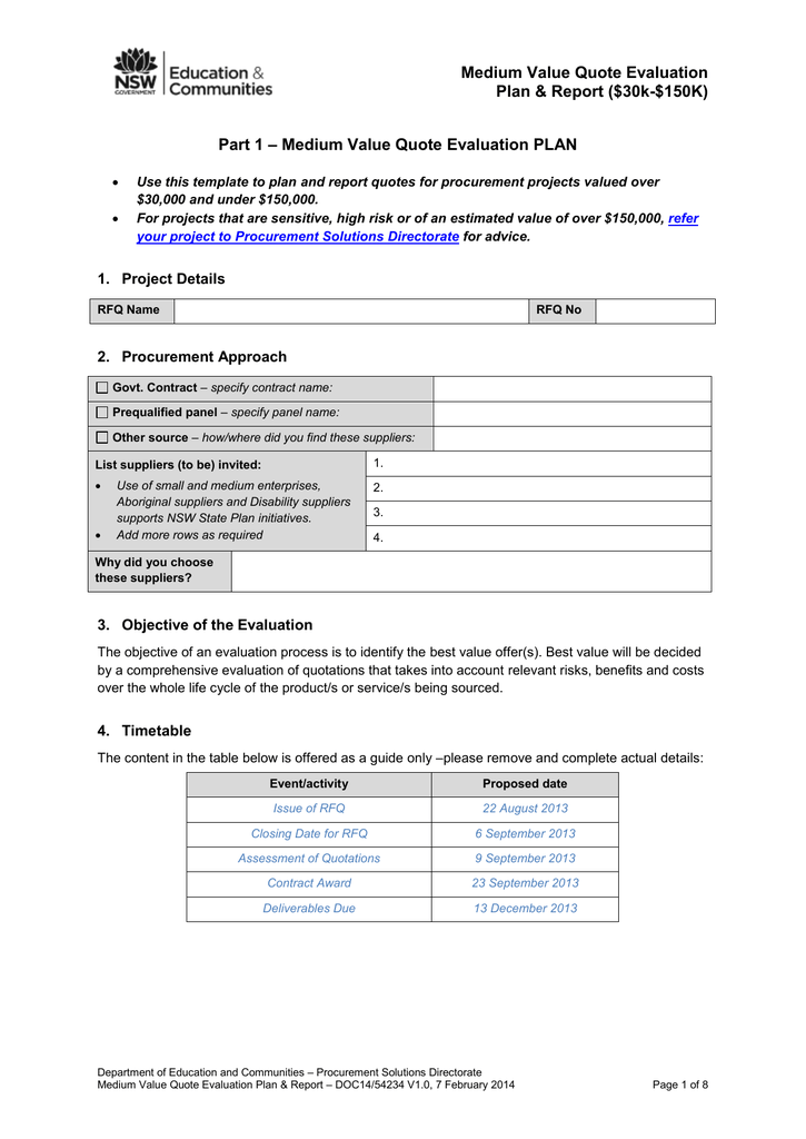 Part 1 Medium Value Quote Evaluation PLAN