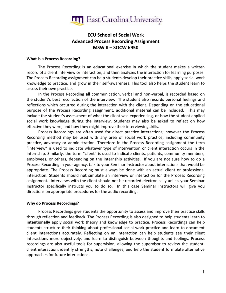 Advanced Process Recording Guidelines