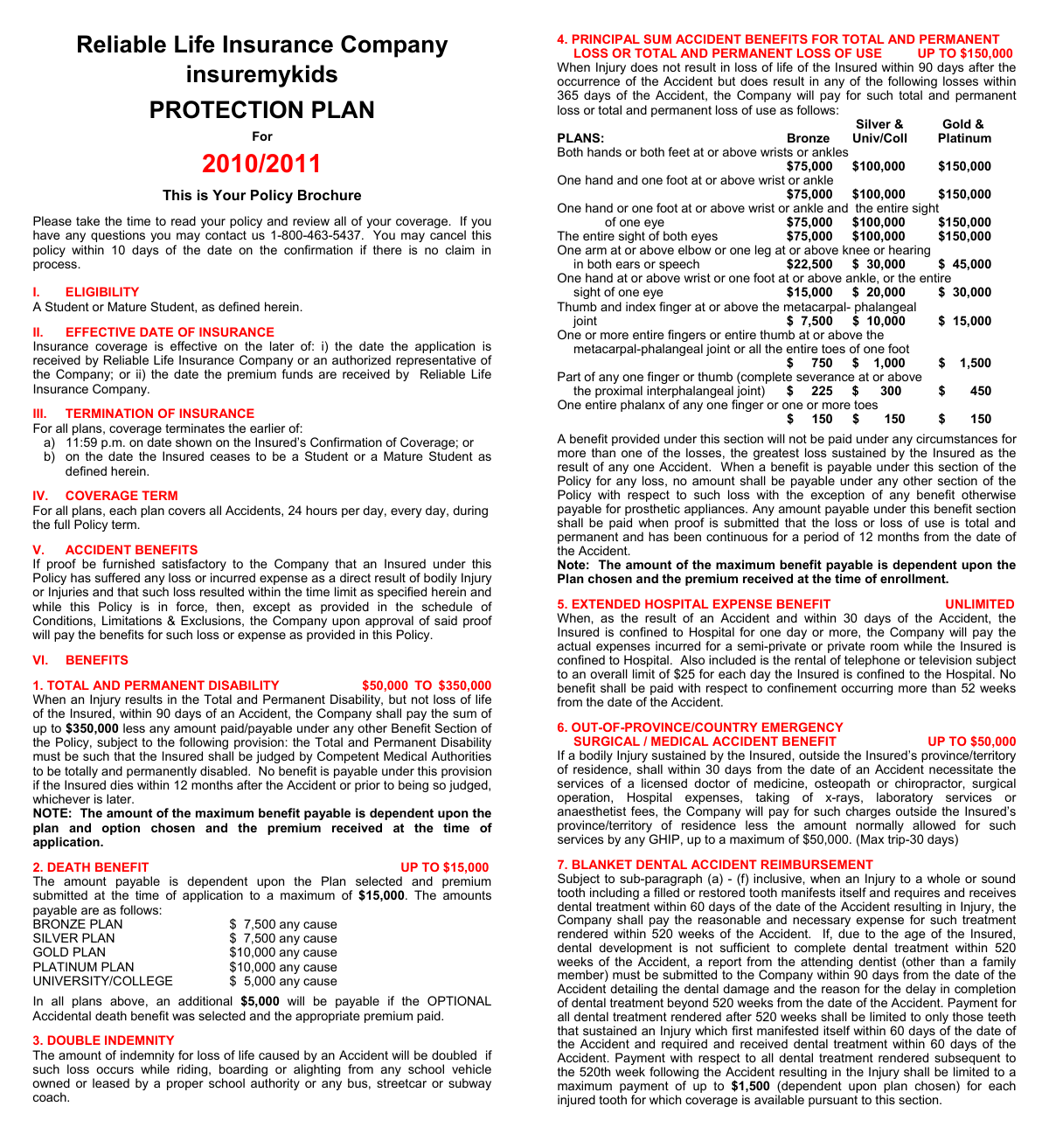 Reliable Life Insurance Company