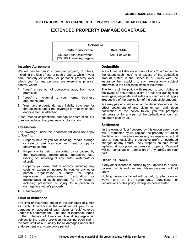 Insurance Endorsement