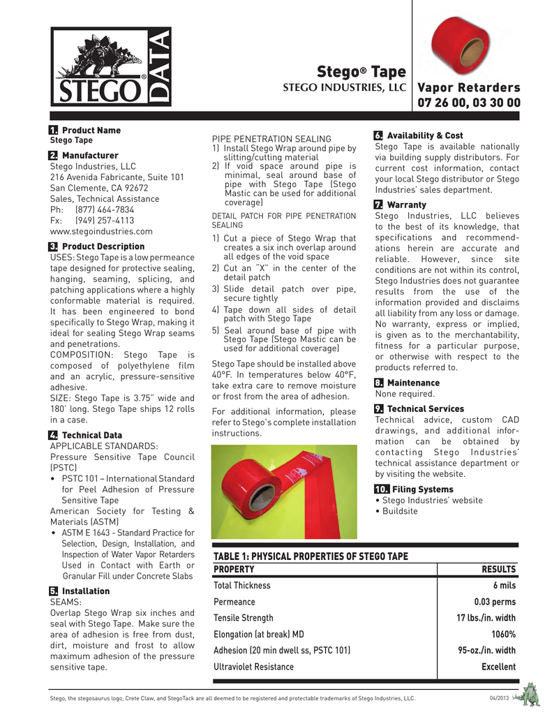 Stego® Tape Stego Industries