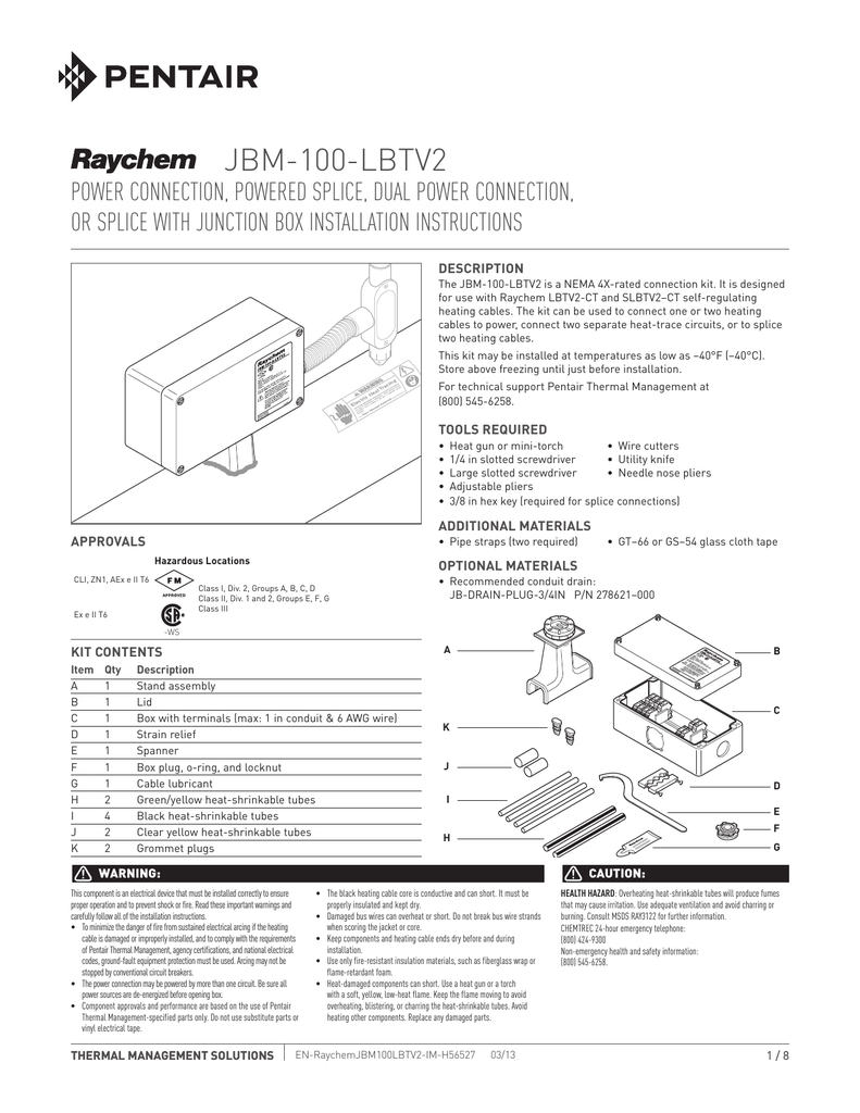 JBM100LBTV2 Pentair Thermal Management