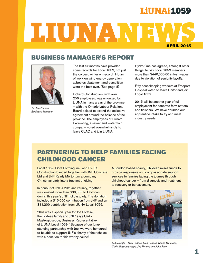 April 2015 LIUNA Local 1059