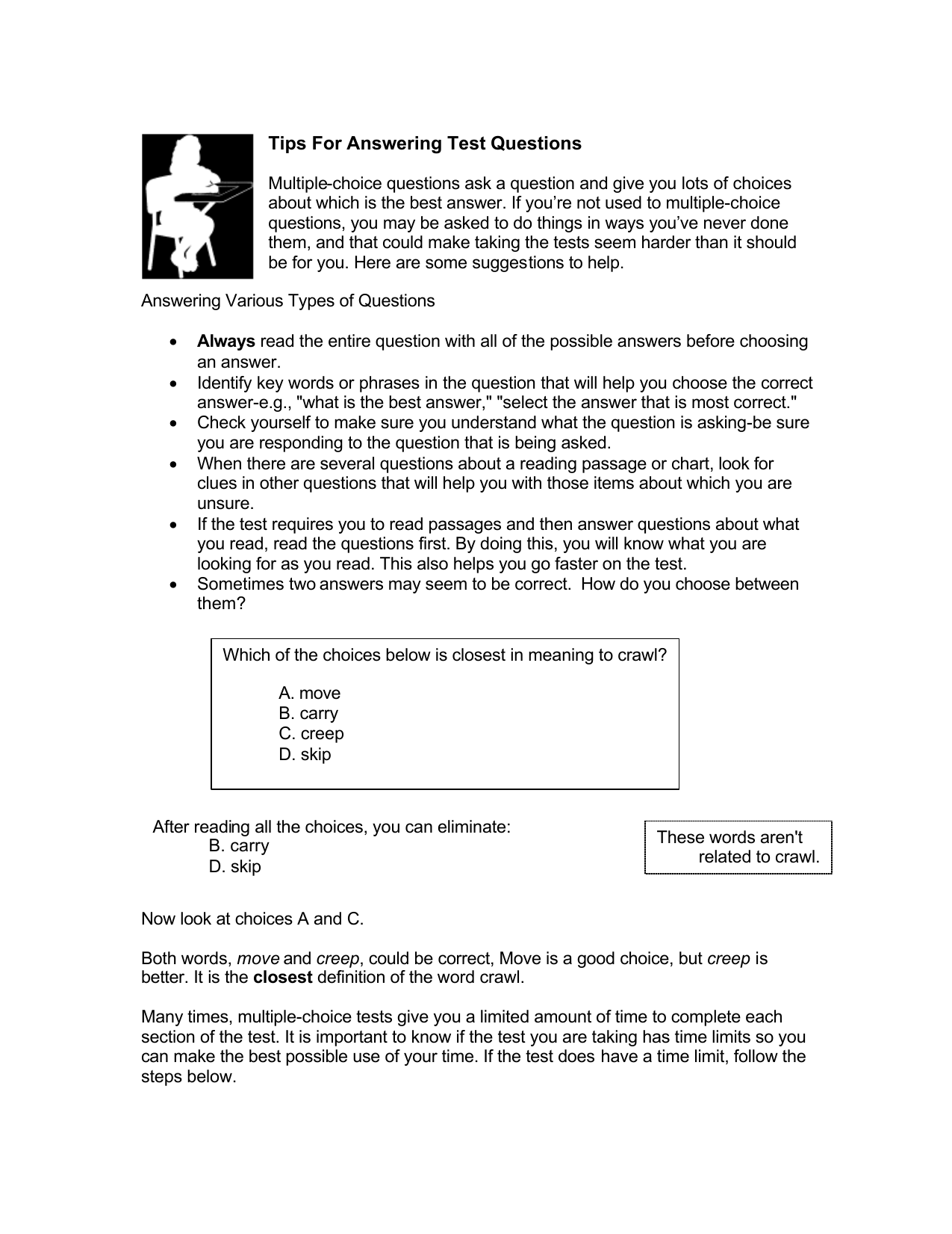 Tips For Answering Test Questions