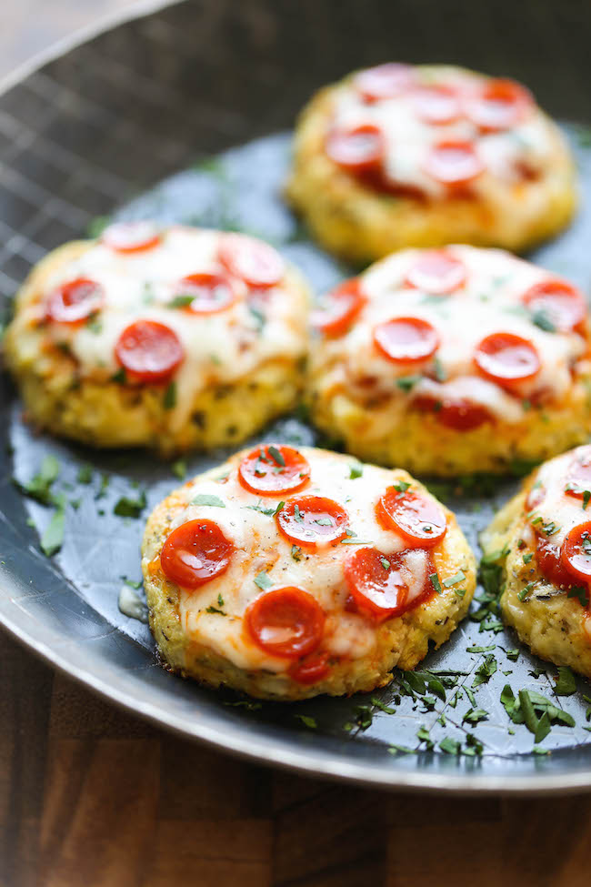 Mini Cauliflower Pizzas - Damn Delicious