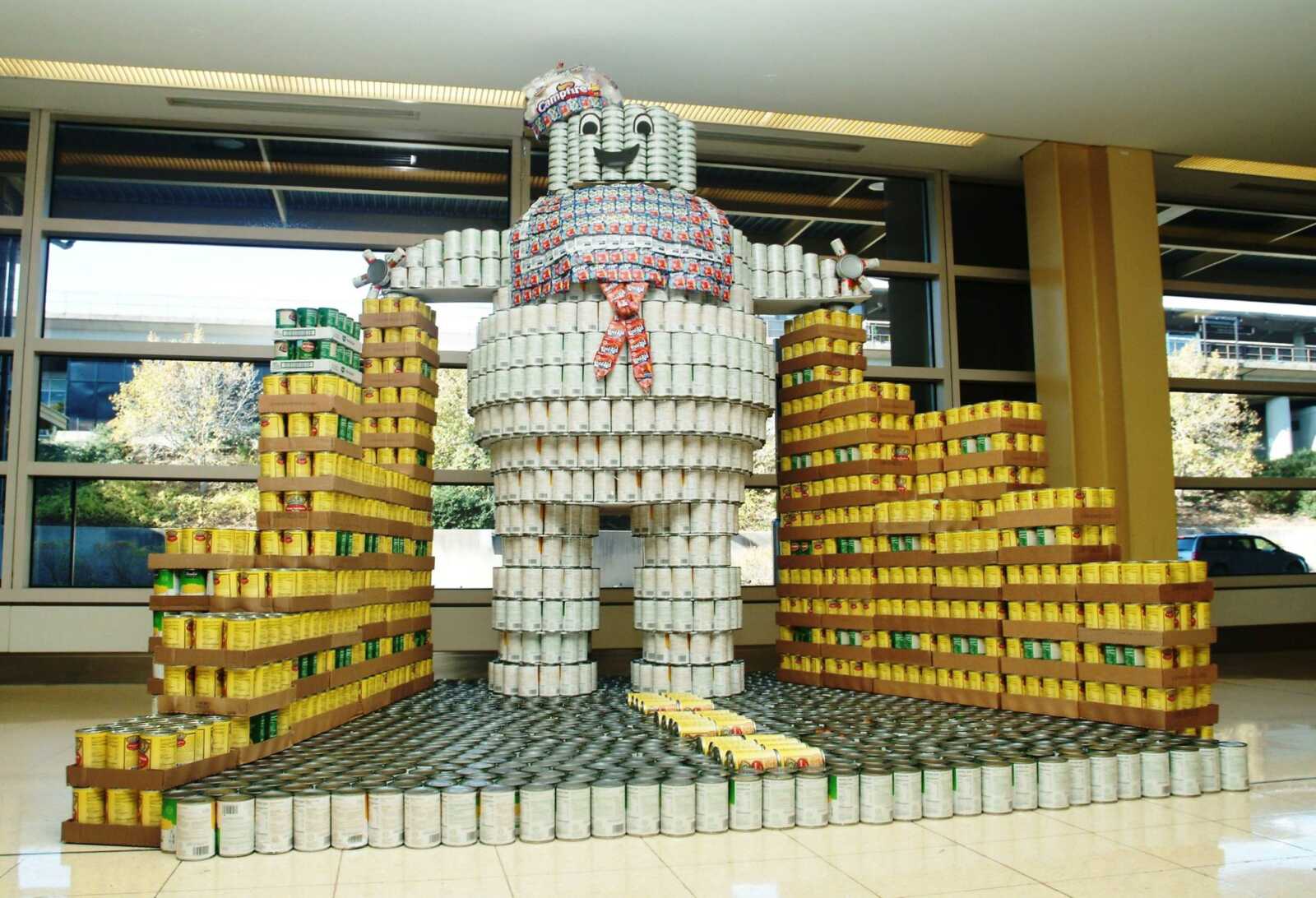 Architects will build largerthanlife sculptures from canned food