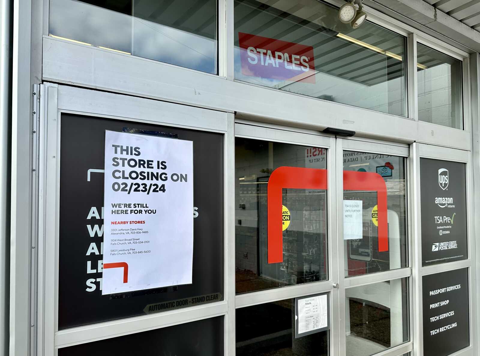 Staples in Virginia Square set to close next month, making way for