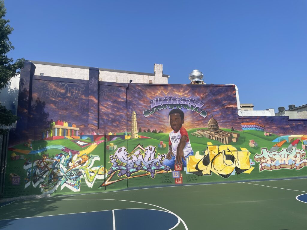 New Mural at Stead Park Basketball Court in Dupont PoPville