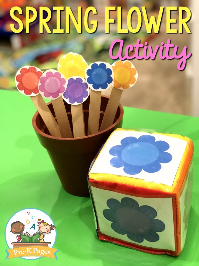 Spring Flower Math Game for Preschool PreK Pages