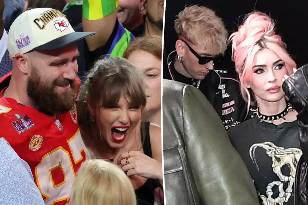 An Unlikely Double Date: Taylor Swift, Megan Fox, Travis Kelce, and Machine Gun Kelly Party Together at Super Bowl After-Party