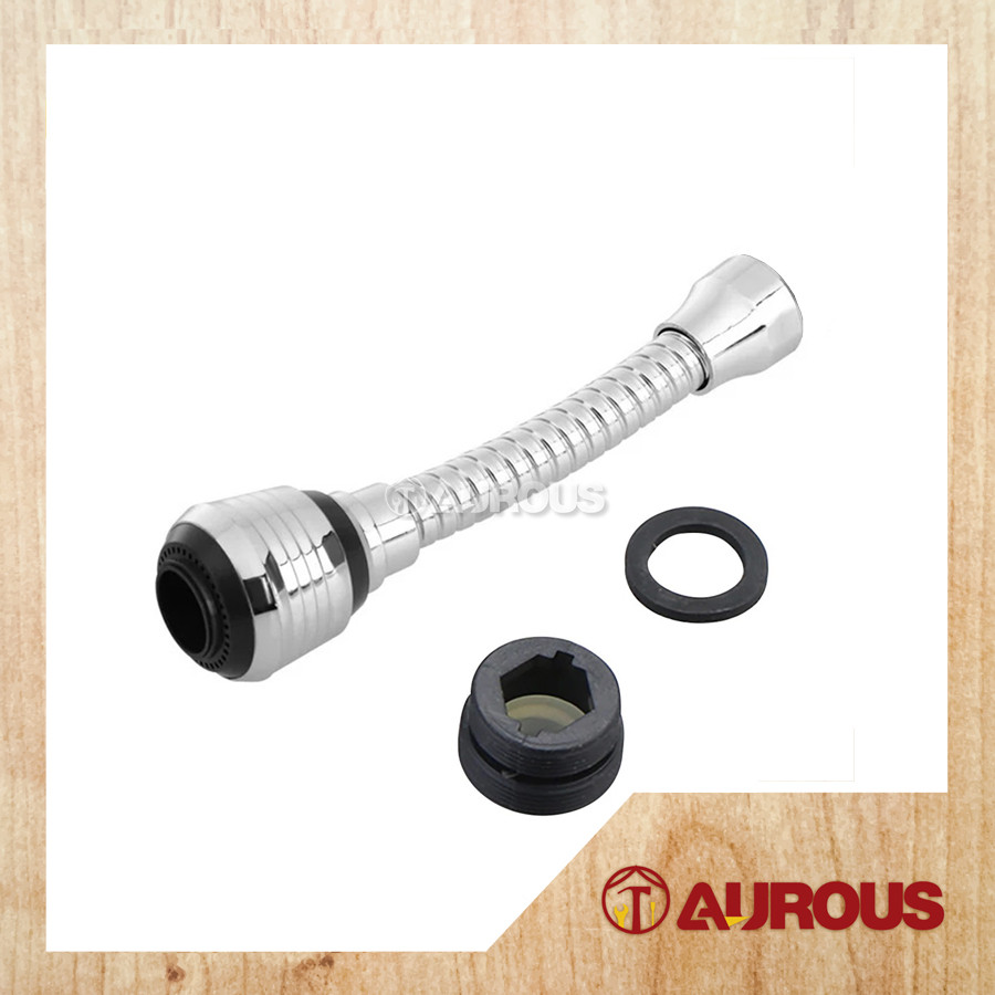 CHROME FUNCTIONAL KITCHEN SINK FLEXIBLE FAUCET TAP EXTENSION 360