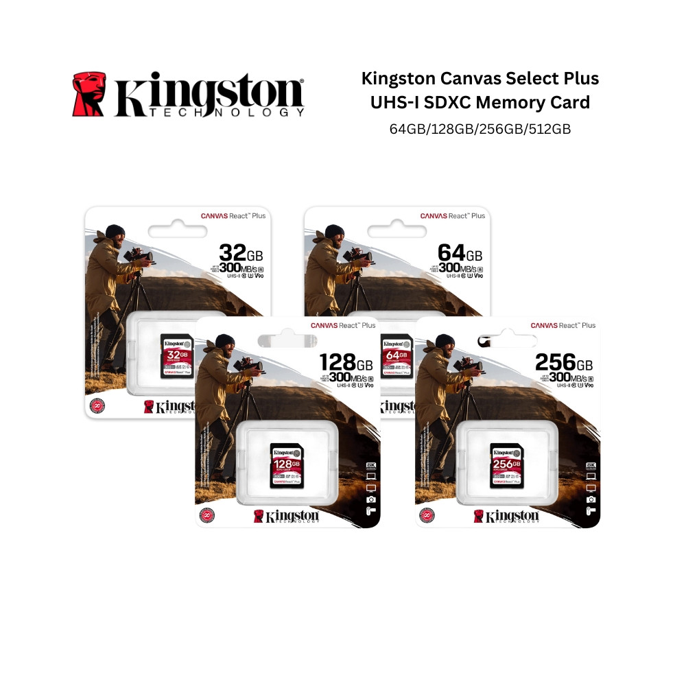 Kingston Canvas React Plus UHSII SDHC Memory Card 32GB/64GB/128GB