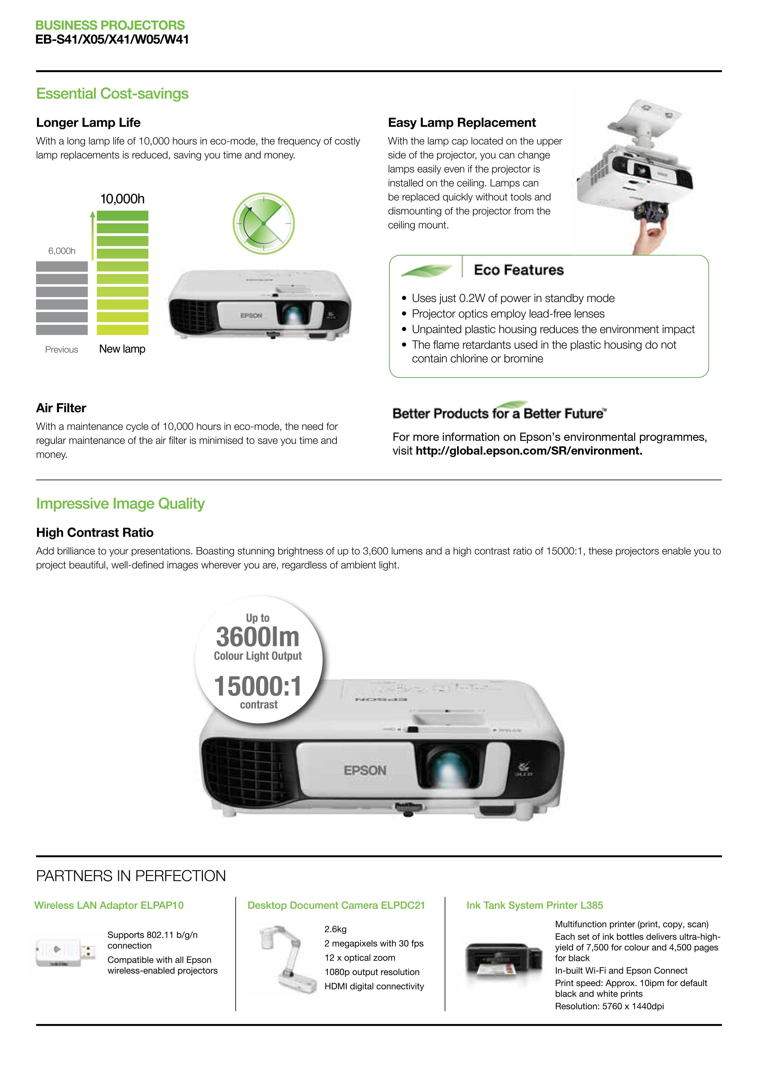 EPSON X41 3LCD PROJECTOR XGA (3600 ANSI,XGA RES 1024 X 768, 150001