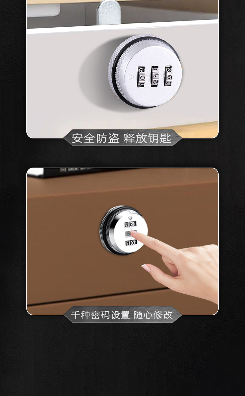 JFLI 9503C30MMBLACK Combination Cam Lock 30mm Black, Zinc Alloy+PVC