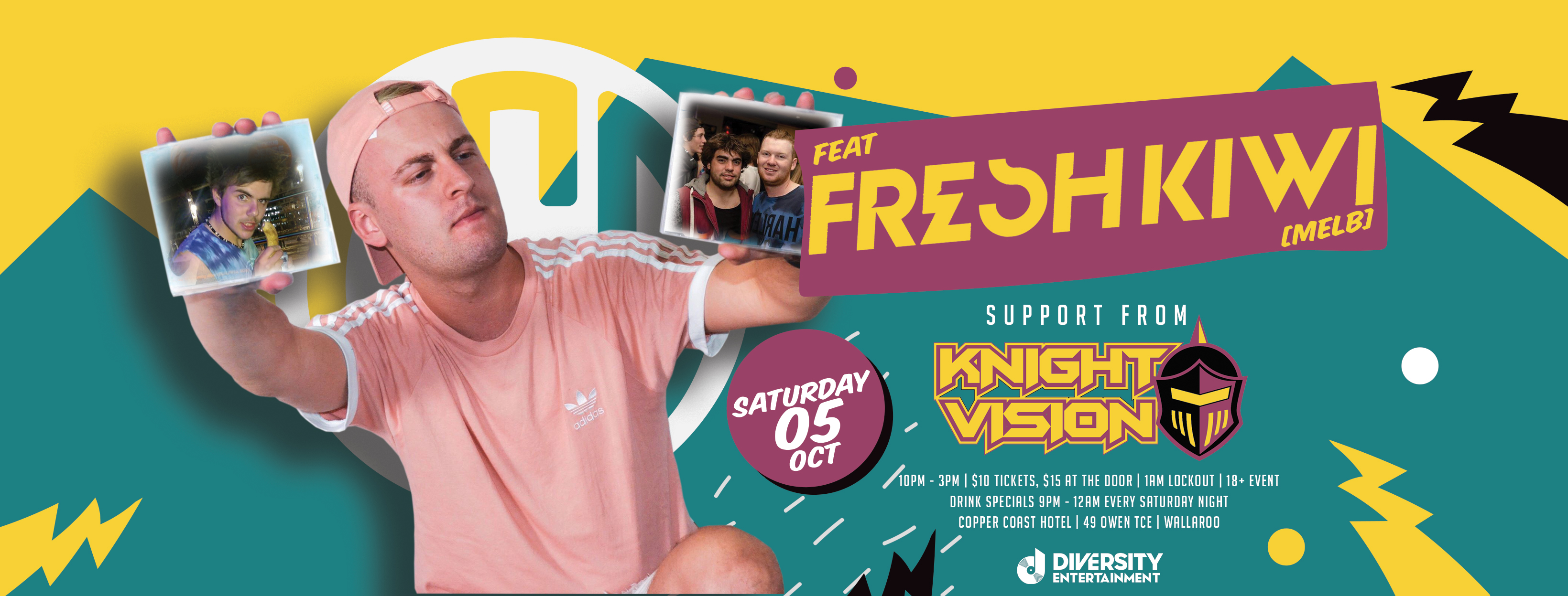 Buy CC's feat. Fresh Kiwi + Knight Vision tickets, SA 2019