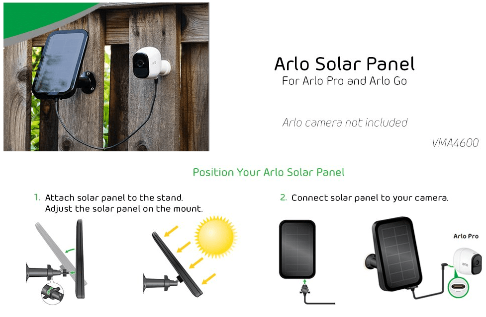 Netgear VMA4600 Arlo Solar Panel Designed for Arlo VMA460010000S
